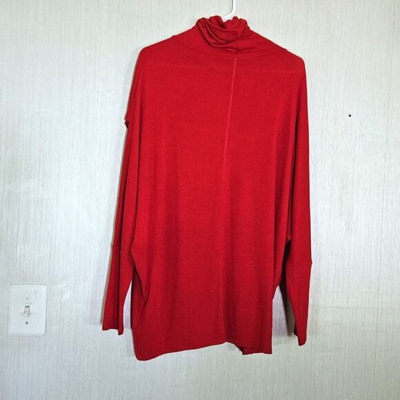 GJB New York Tulip Hem Cowl Neck Sweater - Red - size L- EUC - Picture 2 of 9